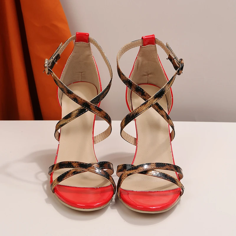 

Summer Fashion Women's High Heels Fashion Multi Strap Cross Stiletto Sandals Buckle Straps Party Wear Sexy Shoes Wedding Sandals