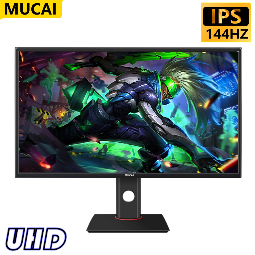 

MUCAI 27 Inch Monitor 4K144Hz Display IPS Desktop LED Gamer UHD Computer Screen HDMI-compatible 2.1/DP/3840*2160