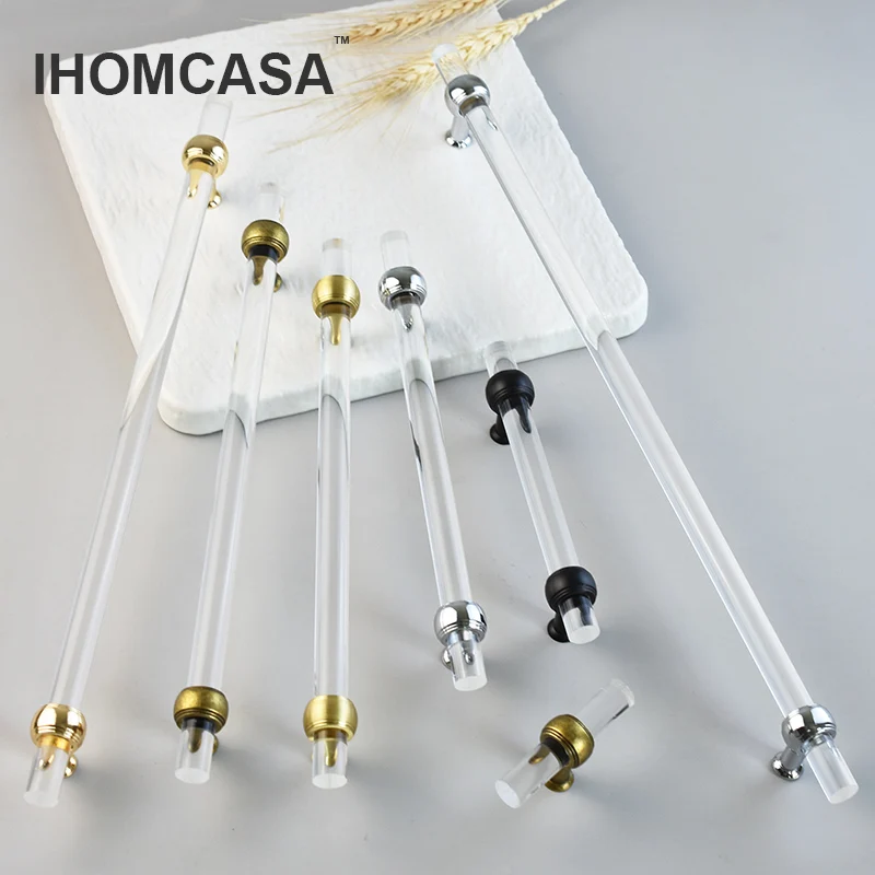 

IHOMCASA Kitchen Furniture Handles Wardrobe Bathroom Dresser Drawer Cabinet Pulls Gold/Black Cupboard Door Knobs Crystal Acrylic
