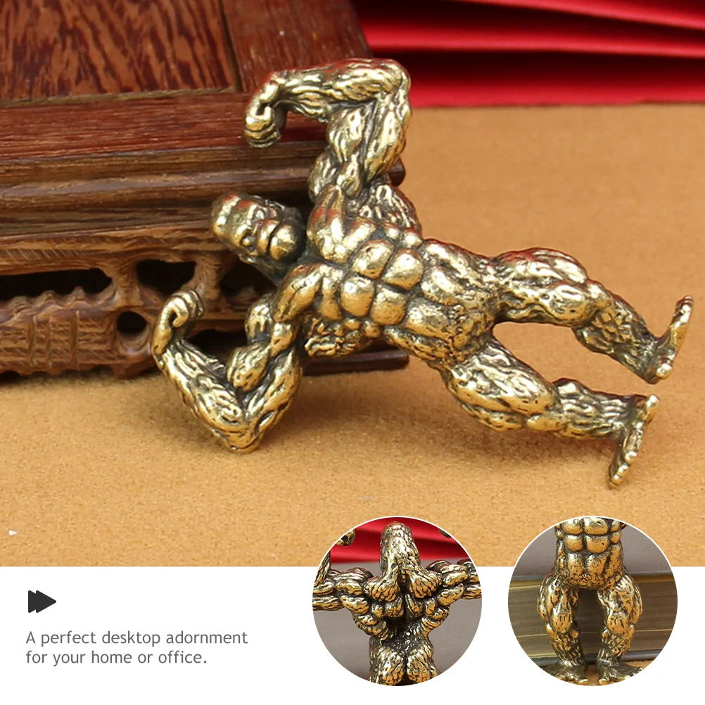 Латунный орнамент орангутанга украшение для офиса медная скульптура гориллы