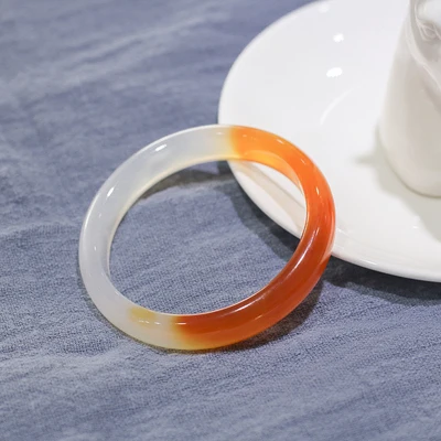 

zheru jewelry natural two-color agate chalcedony 54mm-64mm bracelet elegant princess jewelry for mother to girlfriend