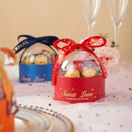 Новые прозрачные полусферы коробки для торта свадебные сувениры подарочная