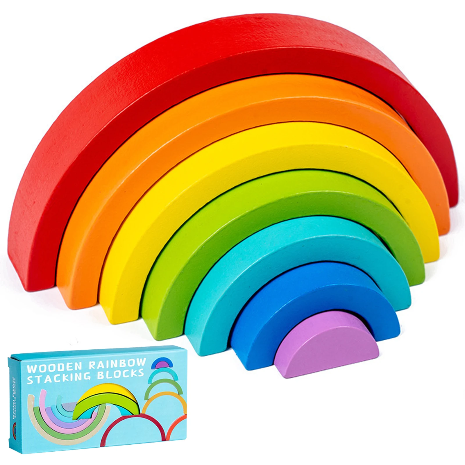 

7 шт., детский Деревянный конструктор «Мост арки Монтессори»