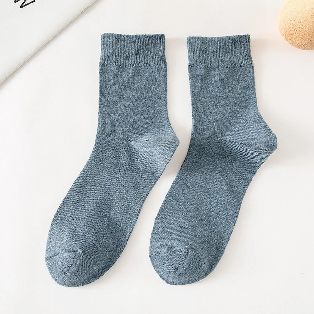 10Pairs/Lot Solid Color Combed Cotton Men Socks Casual Summer Winter Sock Black Trendy Comfortable Soft Business Socks Woman