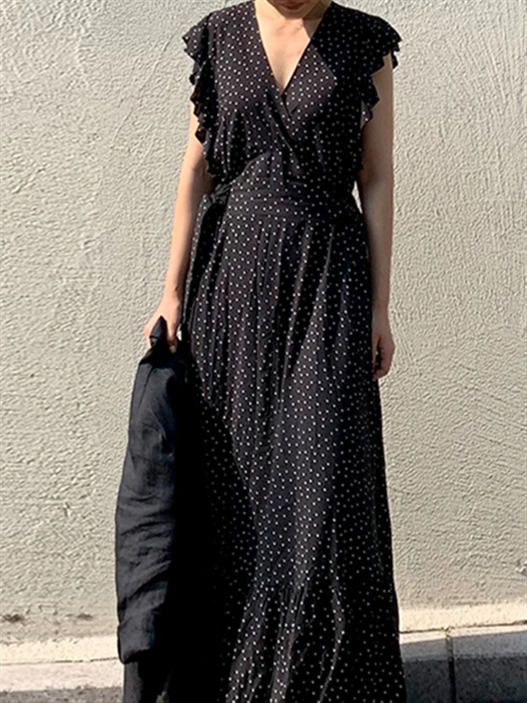 

Женский Шифоновый Сарафан в стиле бохо, пляжное платье без рукавов с открытой спиной Вечерние кружевной вышивкой в винтажном стиле, лето 2022