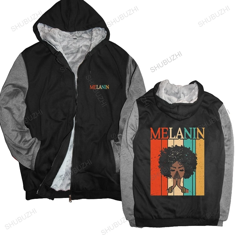 

Proud Melanin Black Girls hoodie Unisex fleece jacket winter Vintage warm coat thick hoody zipper Black Matter pullover