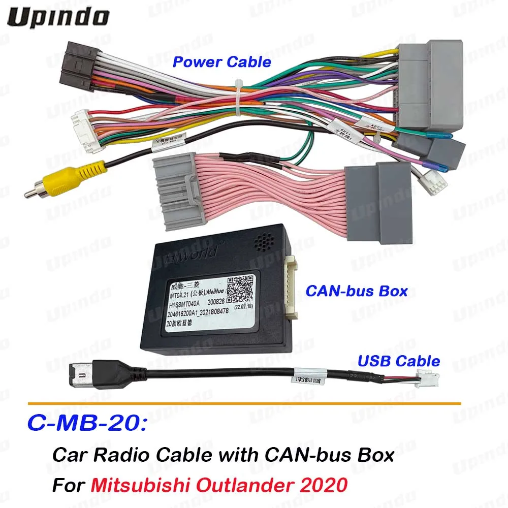 Car Radio Cable CAN-Bus Box Adapter for Mitsubishi Outlander 2020 Wiring Harness Power Connector Socket