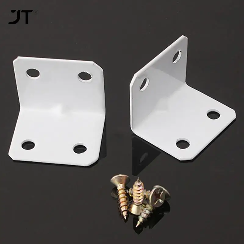 

10Pcs 90 Degrees Corner Brackets Fittings Straight Brackets Furniture Repair Reinforce 4 mounting screw holes Steel