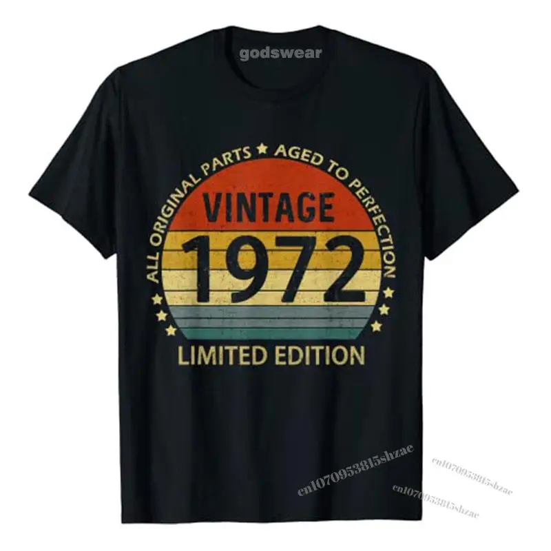 

50 Year Old Gifts Vintage 1972 Limited Edition 50th Birthday T-Shirt Party Graphic Tee Tops Aesthetic Clothes for Women Men
