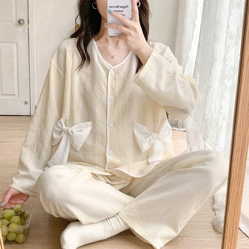 Nursing Pajamas Pregnancy and Maternity Set Pregnant Sleepwear Breastfeeding Clothes