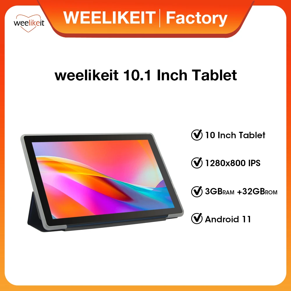 

weelikeit 10.1'' Tablet Android 11 1280*800 HD 3GB RAM 32GB ROM 5000mAh Battery Bt 5.0 AX WiFi6 Quad Core Tablet with Stylus