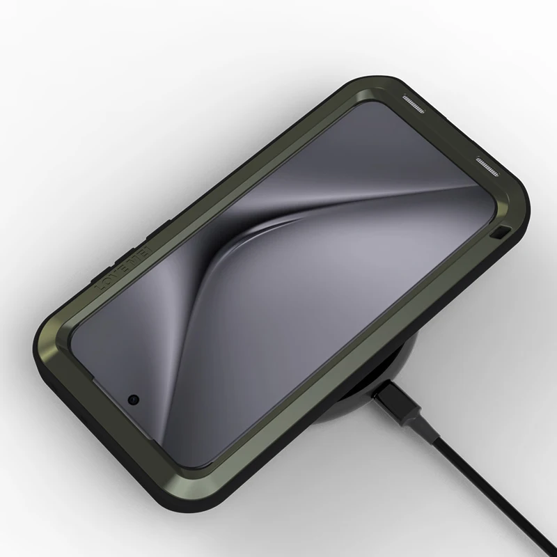 Love Mei Сверхмощный металлический силиконовый чехол для телефона Huawei Pura70 Pura 70 Pro Plus