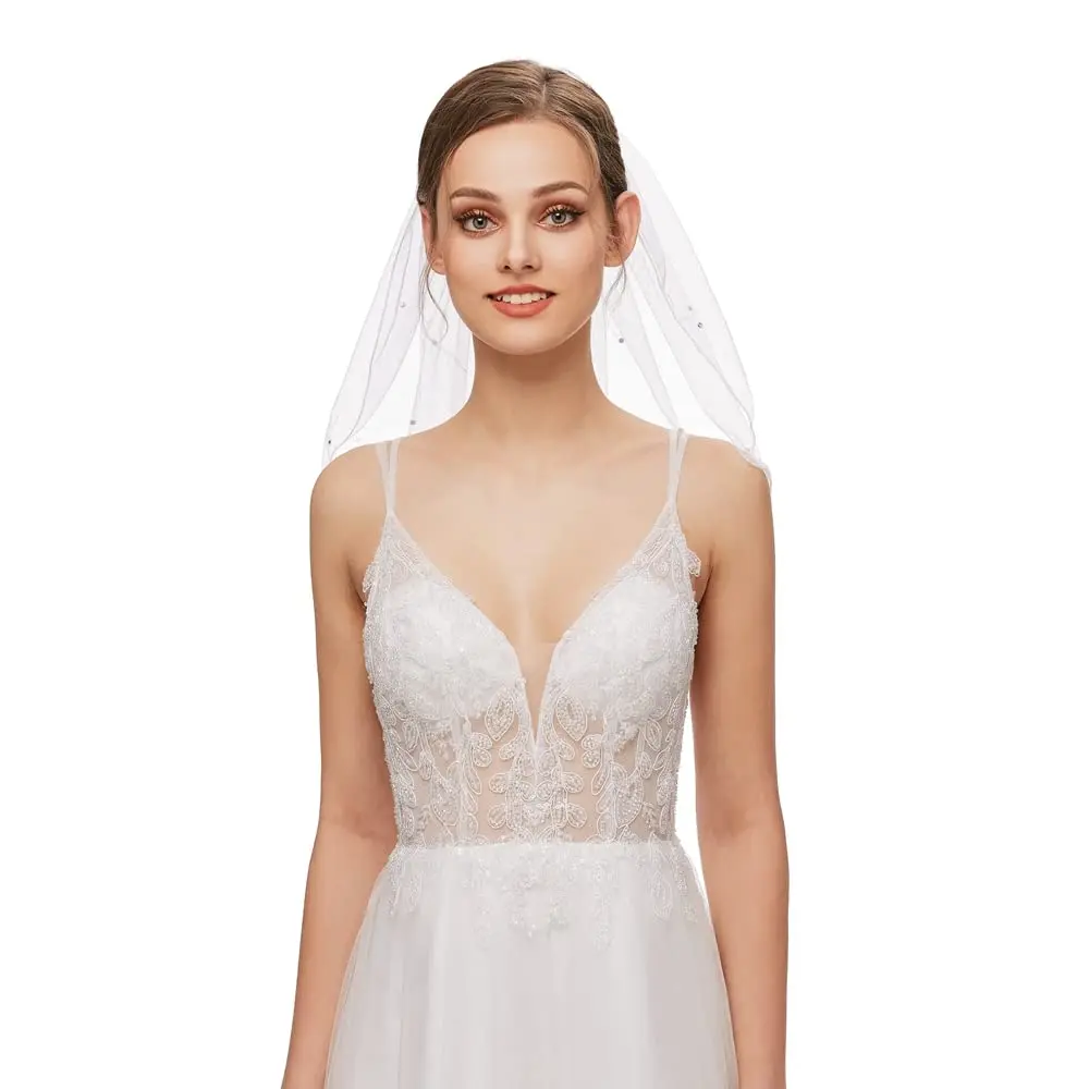 Свадебная фата для невесты женские короткие вертушки с искусственным тюлем