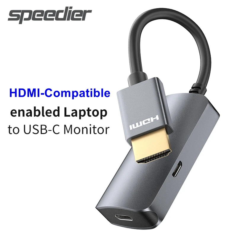 Адаптер HDMI-штекер для ноутбука/женского монитора, адаптер USB Type C 3.1 вход в HDMI-совместимый выход, преобразователь 4K @ 60 Гц, USB C адаптер