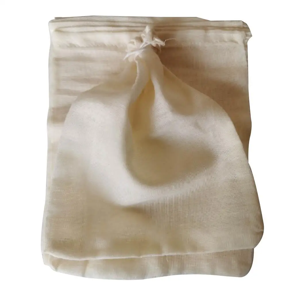 

50Pcs Reusable Gauze Filter Teabags with String Herb Tea Powder Milk Bag Squeeze Juice Bag Home Portable Storage Bag