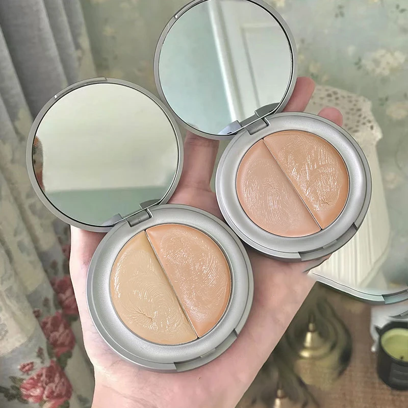 

Concealer Foundation Cream Two-color Waterproof Long Lasting Deep Complexion Dark Circles Acne Marks Cover Spots Face Makeup