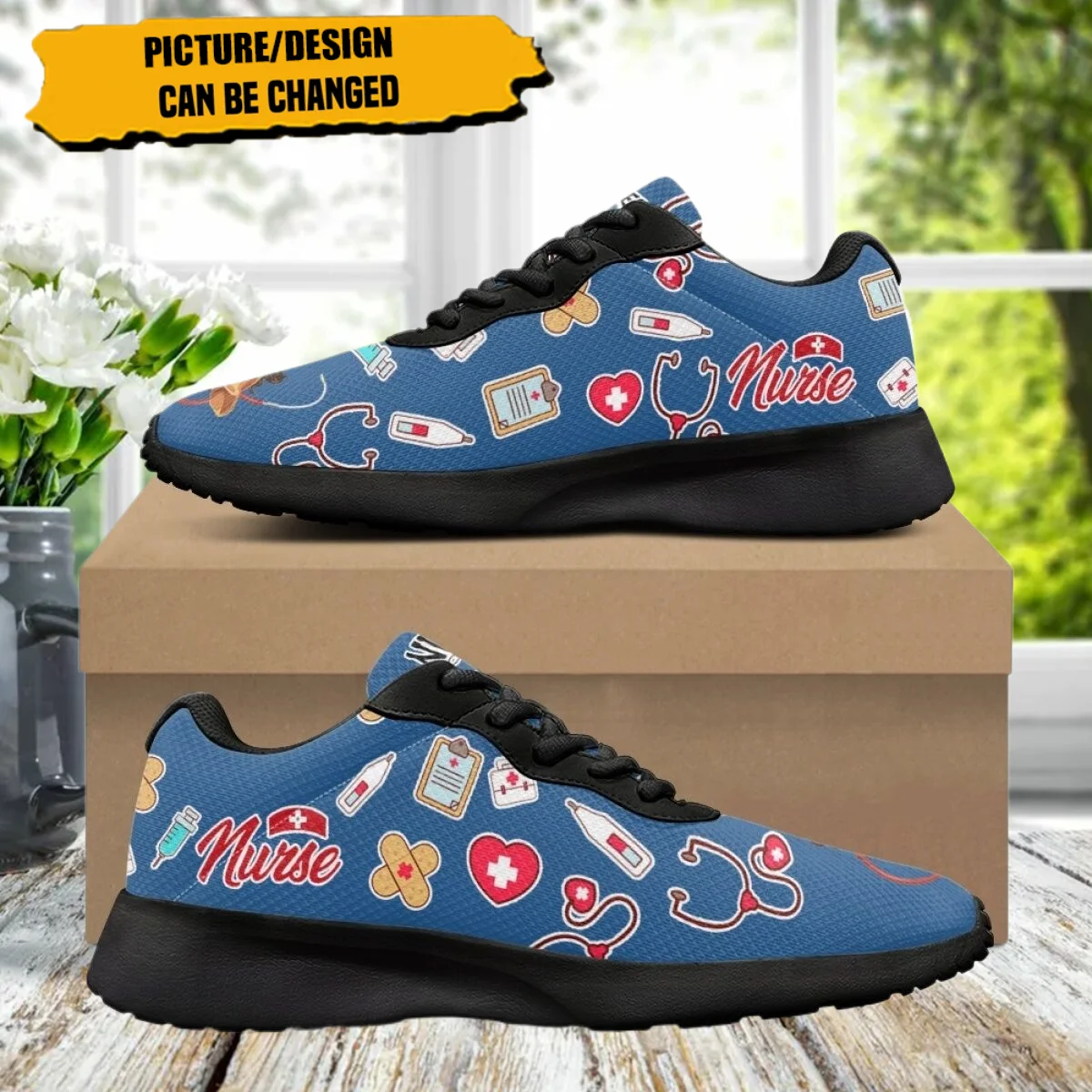 Больничные медицинские инструменты кроссовки с принтом для женщин на шнуровке