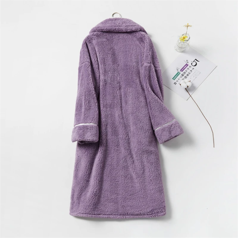 Winter Robe Thick Pajama Women Sleep Loungewear Flannel Sleepwear Bathrobe Female Attractive Women'S Nightwear Onesies for Adult