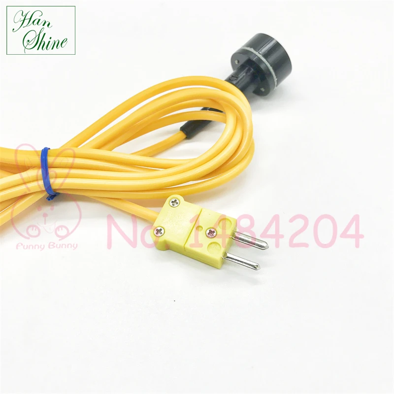 Магнитный термопарный датчик Тип К для измерения температуры поверхности в диапазоне от -50 до +260 градусов Цельсия, ручная пробка с диаметром 23 мм и кабелем длиной 2 метра, миниатюрный коннектор.