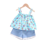 new summer fashion baby clothes children girls cute vest shorts 2pcssets toddler casual costume infant outfits kids tracksuits