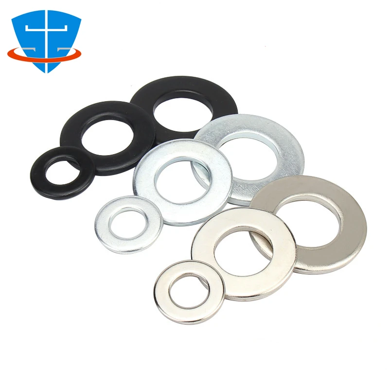 

M3 M4 M5 M6 M8 M10 M12 M14 M16 M18 M20 M24 M27 M30 Black 8.8 Grade Hardened Flat Washer Metal Thickened Furniture Gasket Washers