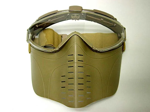 

Tactical Gear Pro-Goggle Full Face Airsoft Paintball Mask with Fan Ventilation Tan Olive Drab Black Hunting Equipement