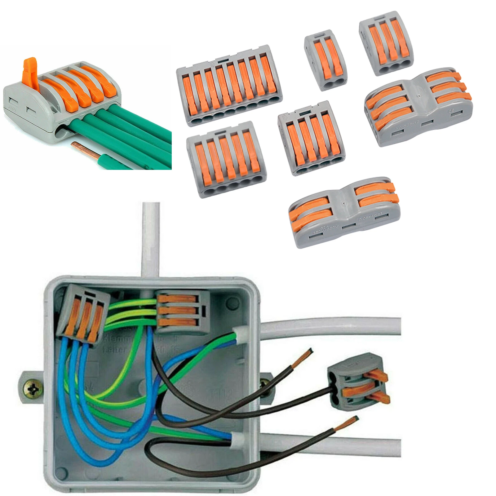 10/20X быстроразъемный шнур, Φ 0,08-2,5 мм, универсальные Проводные кабельные разъемы, нажимная Клеммная колодка для проводника
