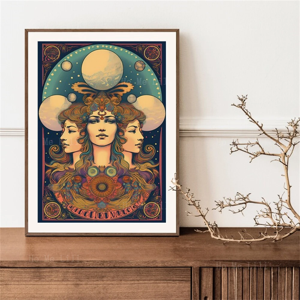 

Постеры в стиле бохо с изображением лунной богини, украшенные эстетическим искусством в стиле хиппи