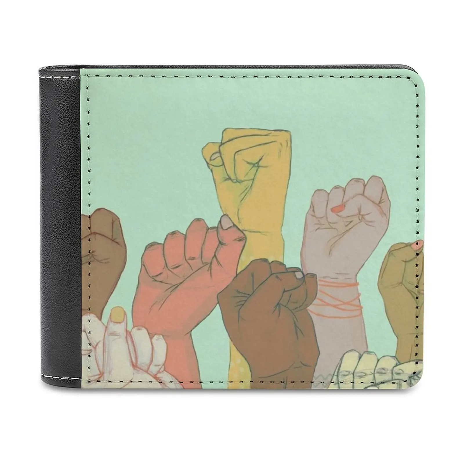 

Мужской кожаный кошелек с рисунком стрел и рук