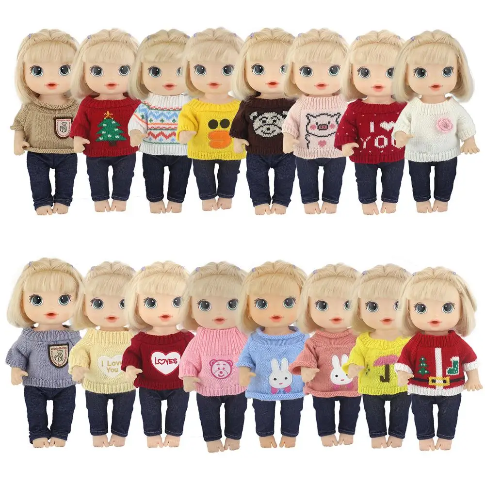 Sweater+Pants, New Doll Clothes For 12 Inch 30CM Baby Alive Doll Toys Crawling Doll Accessories