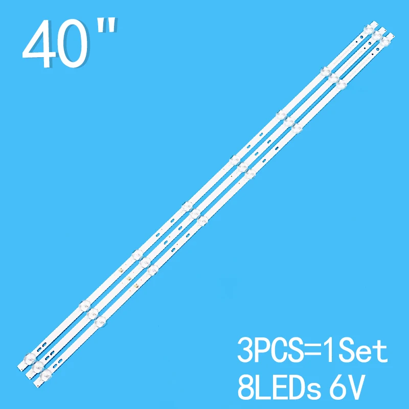 

1TV=3pcs 8LEDs 6V 755mm Suitable for 39 40 42 inch LCD TV MG-40"385D3006V8C1B75410M-HX HX-42A39D Asanzo 40E800 backlight strip