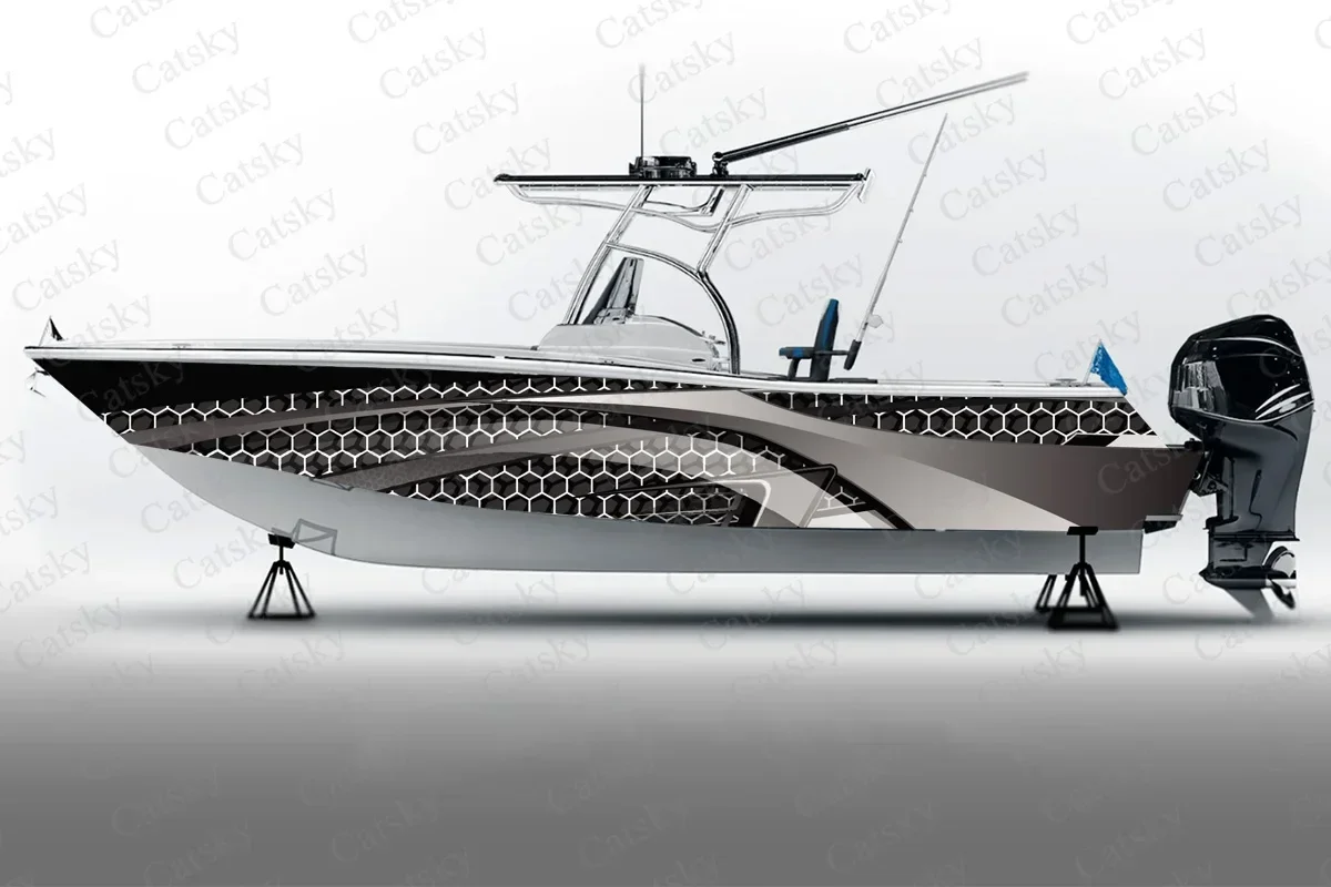 Пламя вектор абстрактная графика наклейка на лодку упаковка рыбная лодка