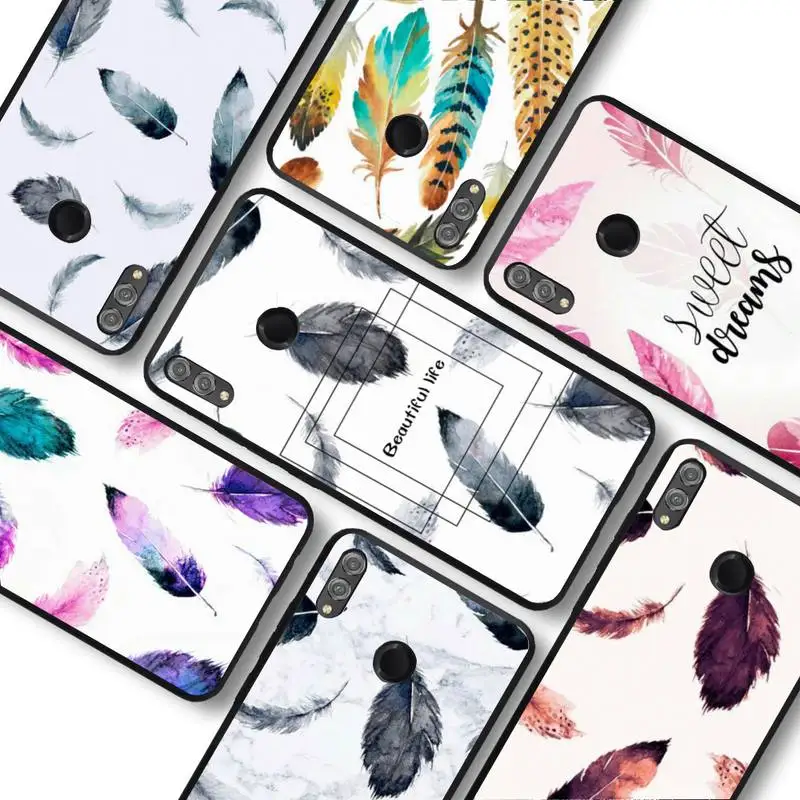 

Feather Phone Case For Huawei honor 10Lite 10i 20 8x 10 for Honor 9lite 9xpro Back Coque