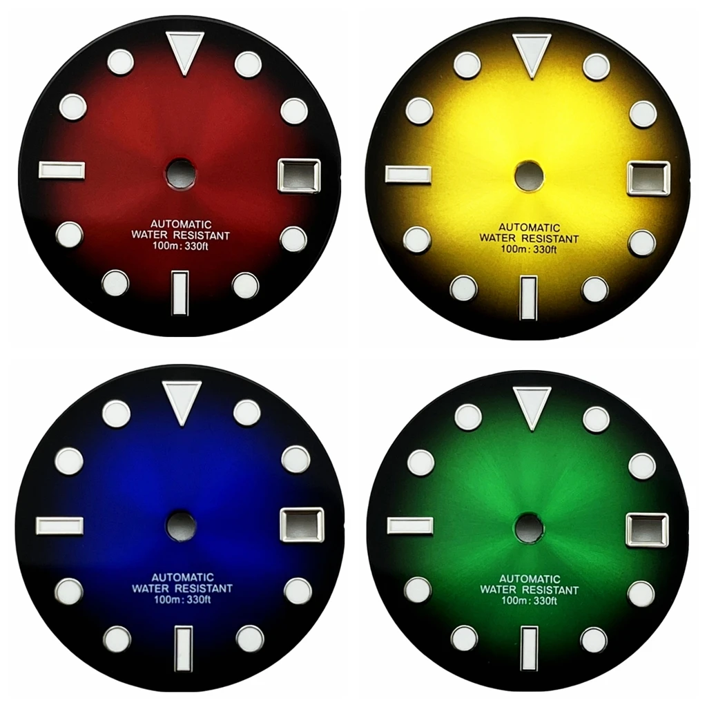 Зеленый Люминесцентный Стерильный Циферблат Для Часов 29 Мм NH35 Совместимый С