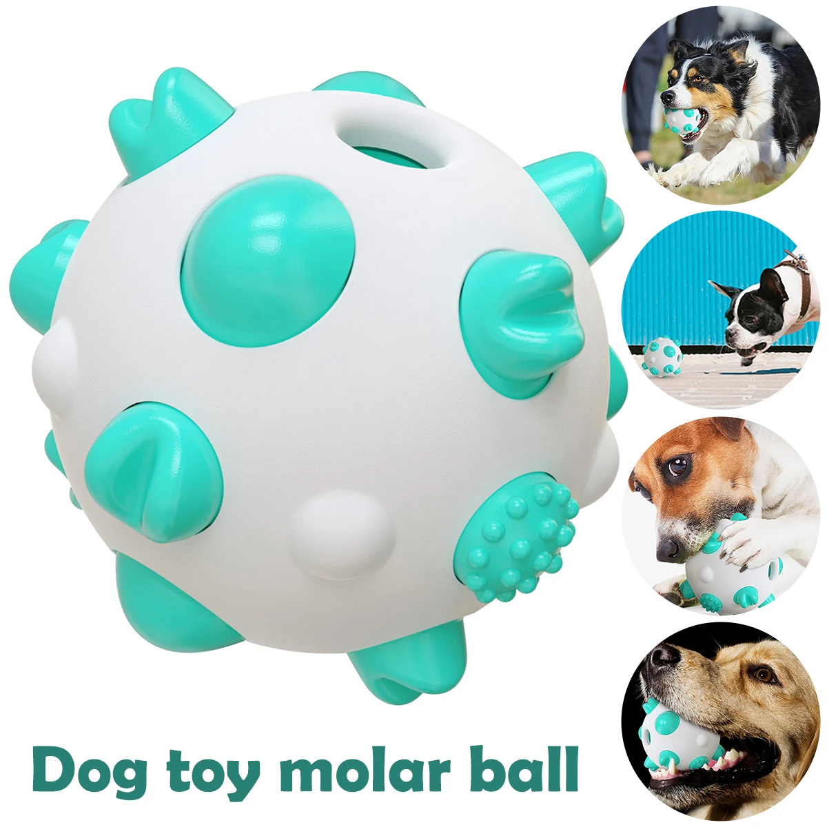 

Забавный жевательный мяч для собак, безопасный интерактивный игрушечный жевательный мяч для питомцев, агрессивный жевательный мяч с зубами