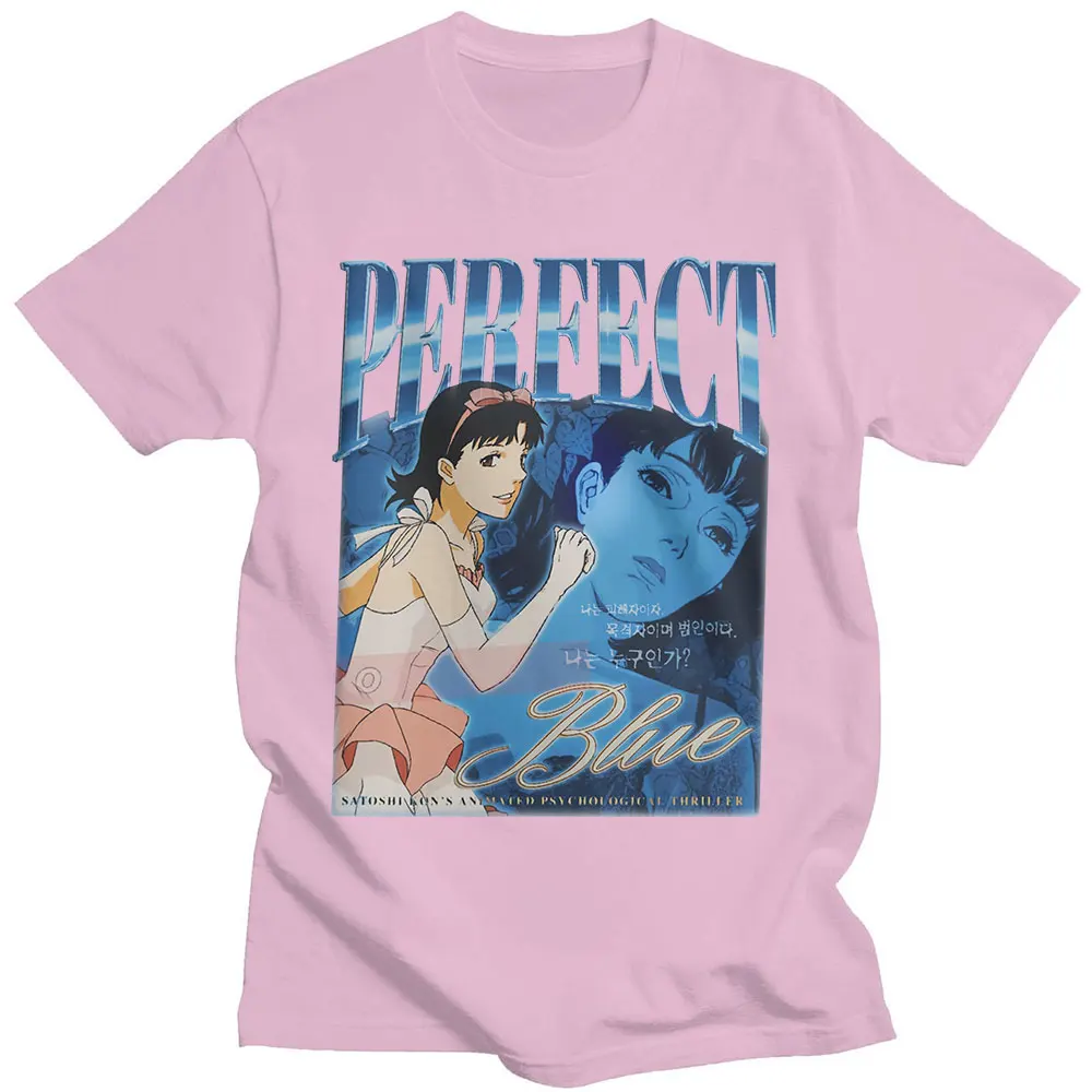 

Japanese Anime Perfect Blue Graphic Girl T-Shirt Men's Casual T-shirt Short Sleeve T-shirts Cotton Gothic Clothes Tees Unisex