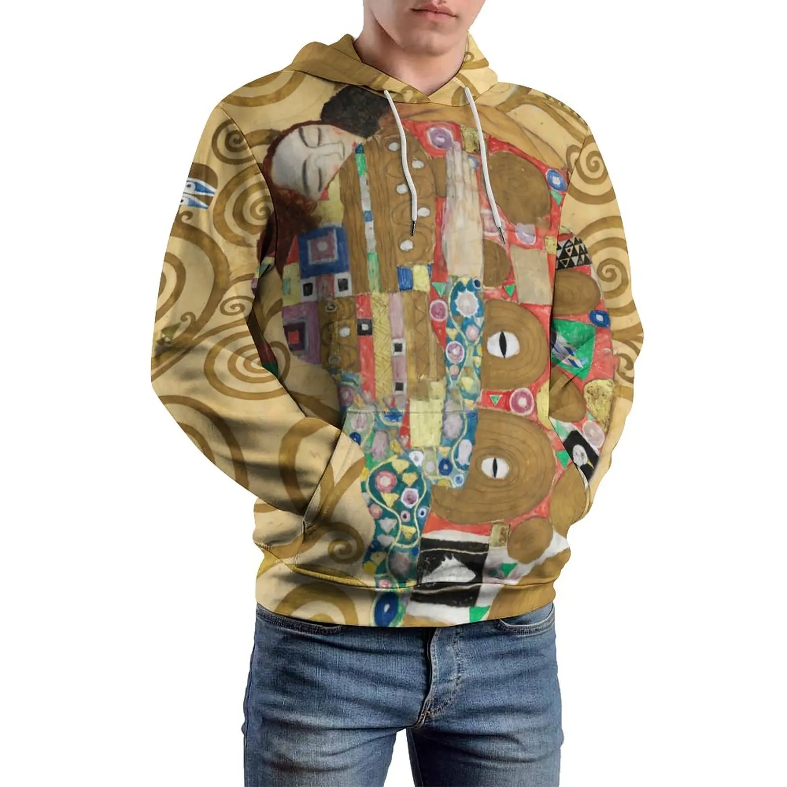 

Gustav Klimt Casual Hoodies Men Stoclet Frieze Print Cute Design Sweatshirts Spring Long Sleeve Loose Oversize Hoodie Gift Idea