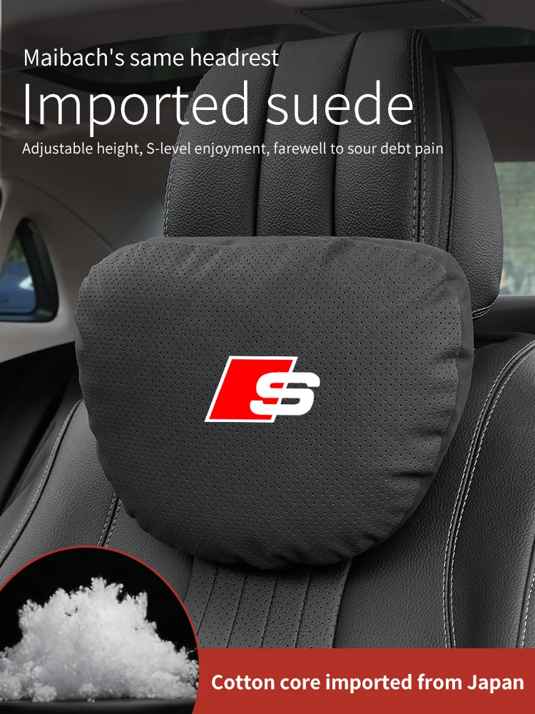 Audi S Line S3 S4 S5 S6 S7 S8 SQ5 SQ7 RS3 RS4 RS5 RS6 RS7 Замшевый автомобильный подголовник Поддержка