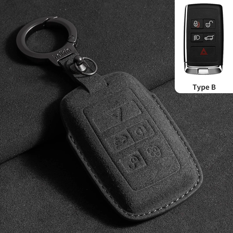 Замшевый чехол для автомобильного ключа, чехол для Land Rover Range Rover Sport Evoque Velar Discovery 5, спортивный защитный чехол для автомобильного ключа, аксессуары