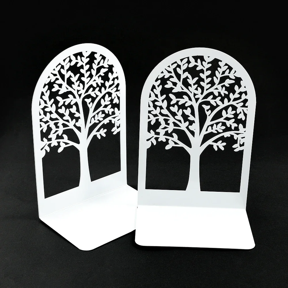 

Набор Из 2 Белых Полых Подставок Для Книг «Древо Жизни» Из Чугуна, Тяжелые Держатели Для Книг