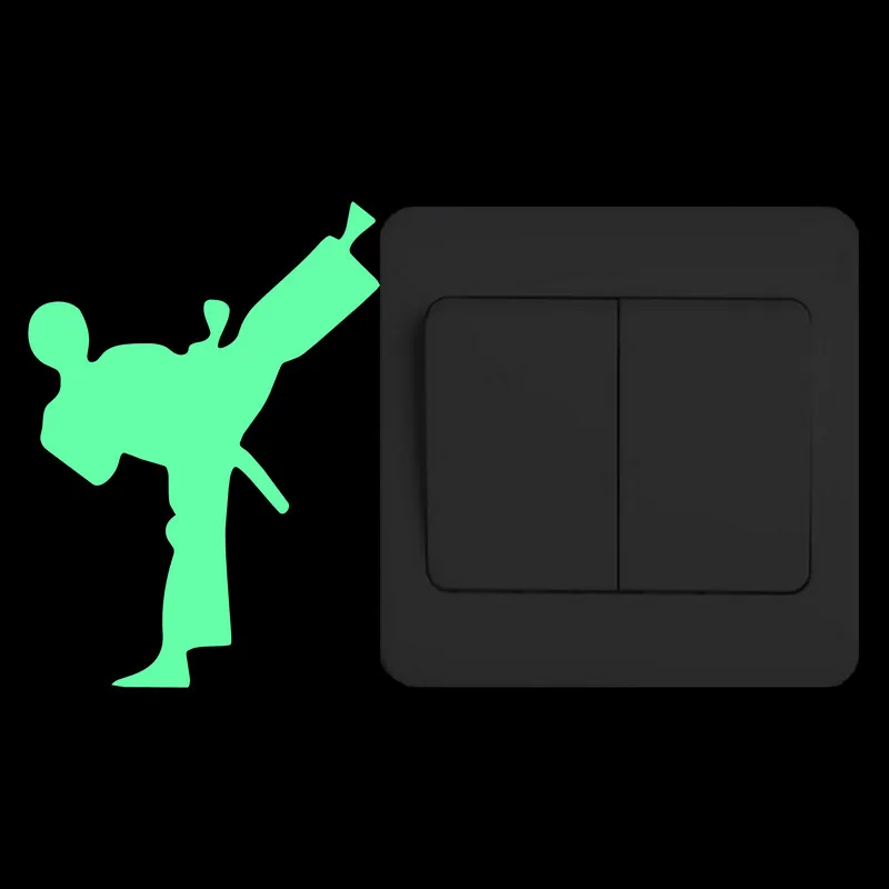 Настенный выключатель светящийся стикер карате Тхэквондо/Йога позы/ритмические