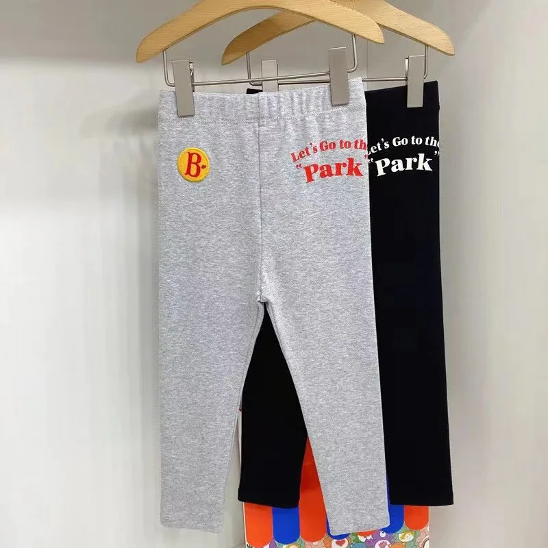 

베베 BeBe brand Spot children's wear Lets go to the park mgray leggings and black leggings Cotton leggings tights home pants paja