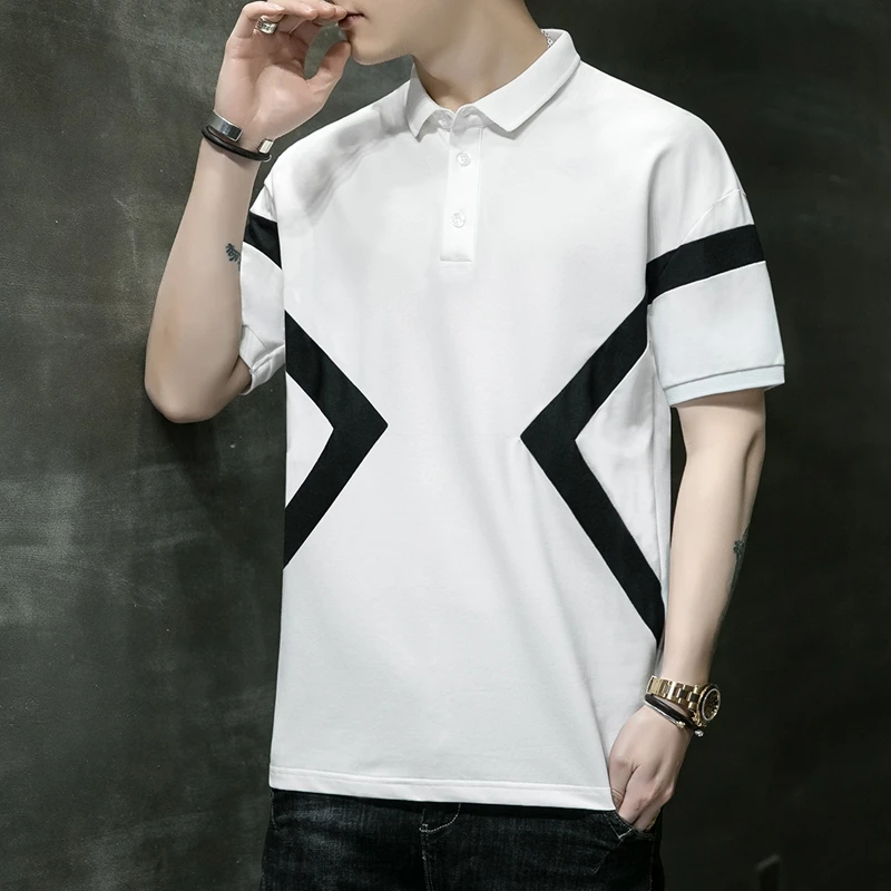 

Мужская рубашка-поло с коротким рукавом, с отложным воротником, размеры до 3XL