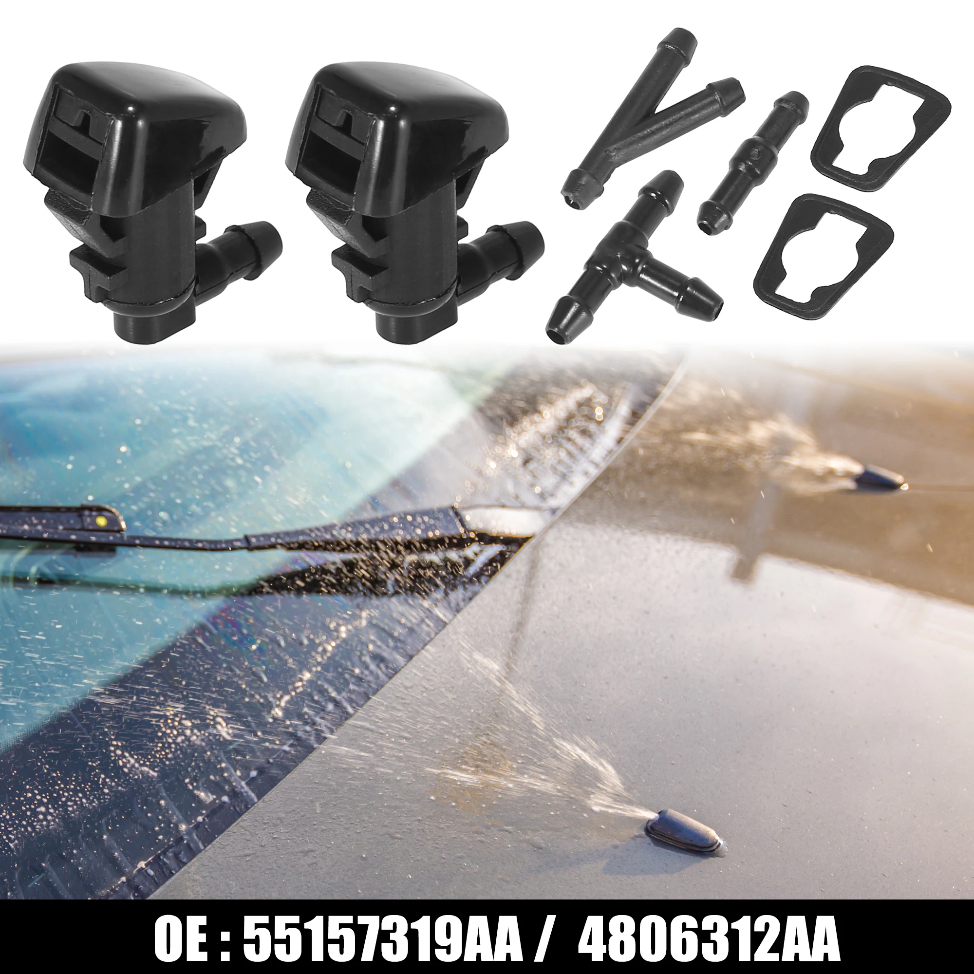 

X Autohaux 2 шт. форсунки омывателя лобового стекла для Dodge Nitro 2007 л 2011 л V6 2008-2012 для Jeep Liberty л V6-