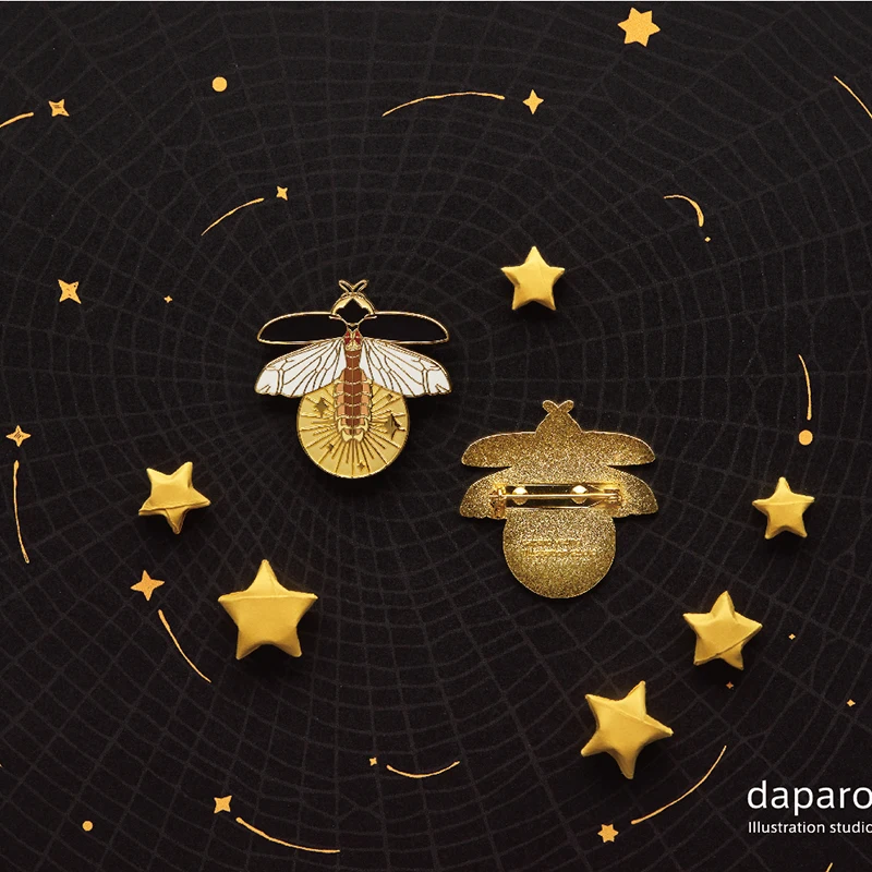 

Firefly Brooch Original Luminous Brooch Female Couple Badge Coat Sweater Clothes Pins High Quality Party Glowworm Brooches