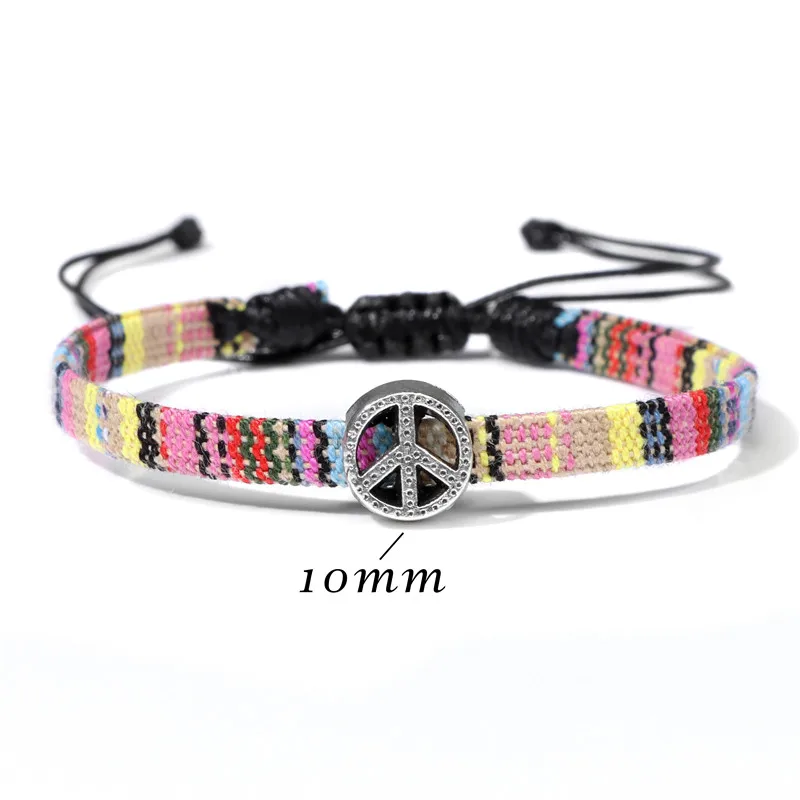 Плетеный браслет дружбы в богемном стиле с веревкой модный подвеской мира