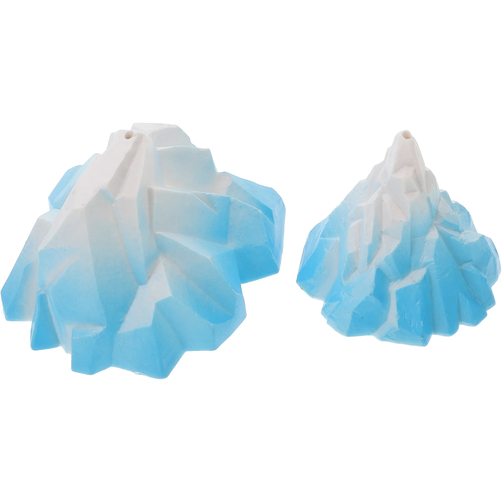 2 Pcs Animal Simulated Iceberg Decoration Fish Tank Miniature Floeberg Ornament Pvc Model Bride
