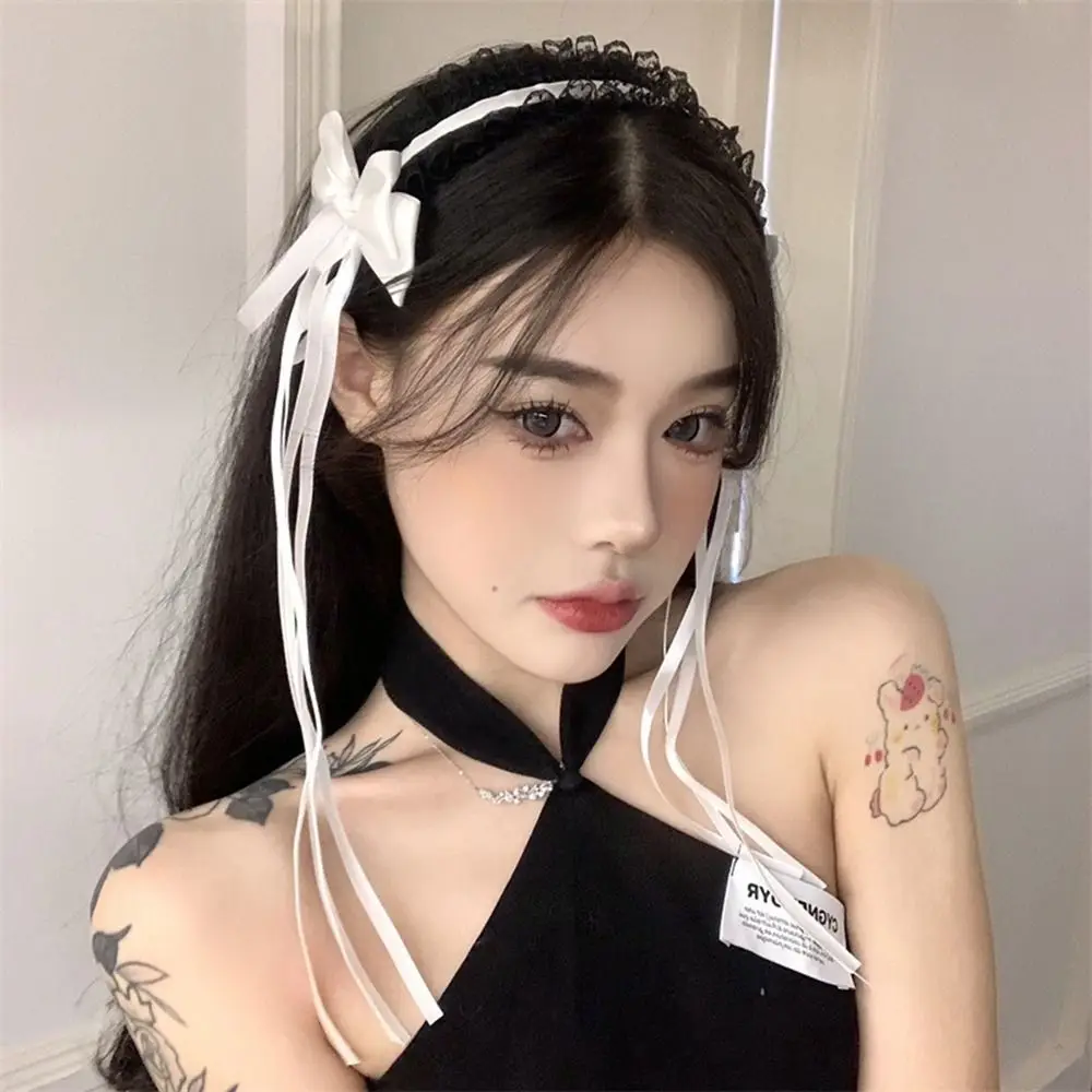 

Hairpin Maid Headdress Make up Bow Cloth Ruffles Lace Headband Lolita Hair Band Women Accessories Korea Style Headband