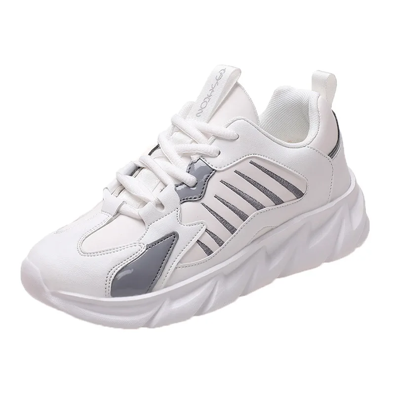 

White Women Platform Shoes New Chunky Sneakers for Woman Lace-up Tenis Vulcanize Shoes Casual Fashion Dad Shoes Sneakers Basket