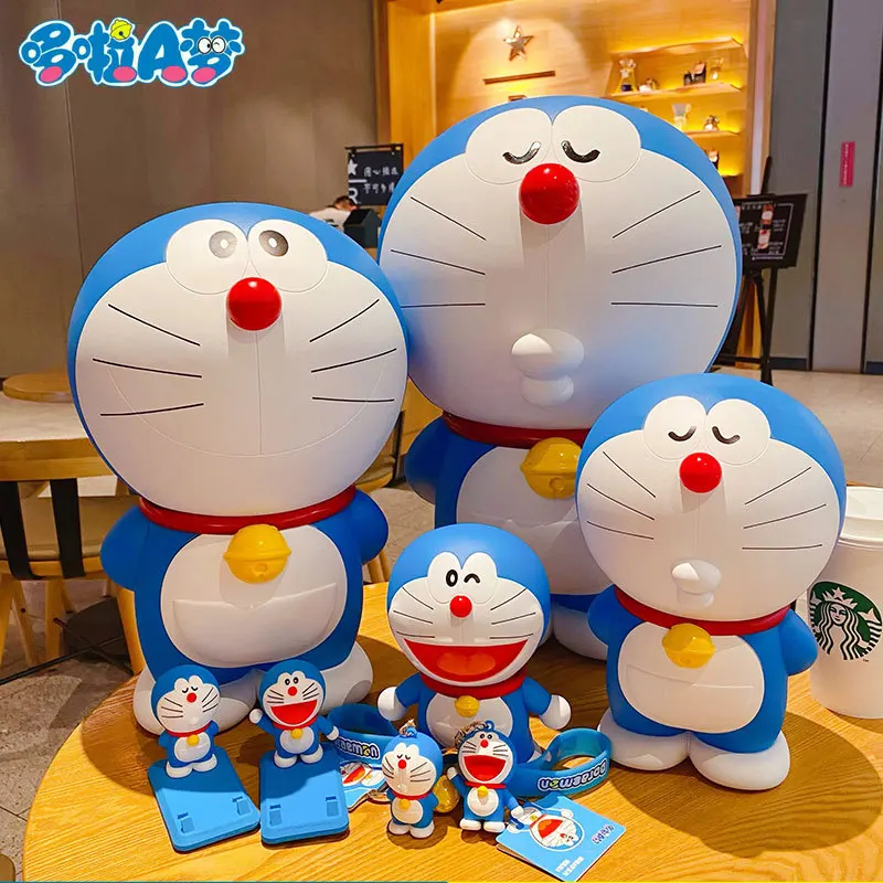 

Doraemon Cartoon Anime Large Capacity Shatterproof Piggy Bank Jingle Cat Piggy Bank For Boys Girl Gift Ornaments Collectible Toy